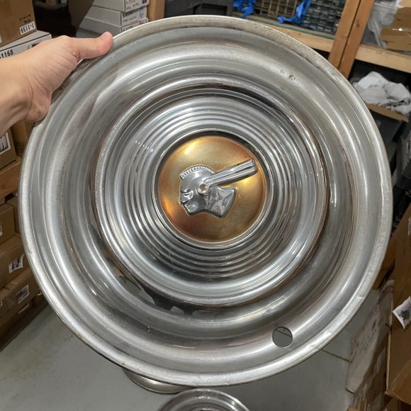 TWO 1950's Pontiac "CHIEF" Hubcaps (Wheel Covers) Indian (Native American) - Picture 5 of 8